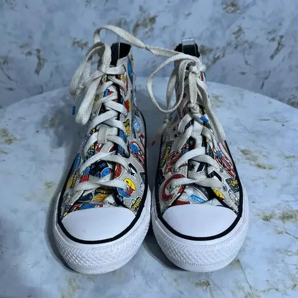 Converse All Star Chuck Taylor Youth Kids Size 4.5 Shoes White Colorful Sneakers - Picture 3 of 13